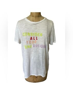 Ban.do graphic tee consider all your menu options  size medium 100% cotton euc